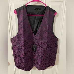 Barry.Wang Purple Paisley Vest